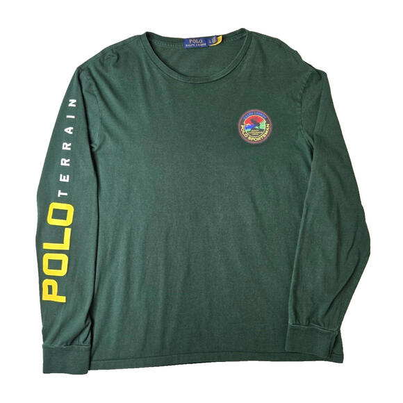 Polo Ralph Lauren Sportsman Terrain Wildlife Green Long Sleeve T Shirt Men Large - Picture 1 of 8